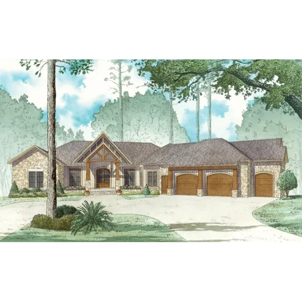 Vacation House Plan Front Image - Crane Cove Craftsman Home 155D-0035 - Search House Plans and More