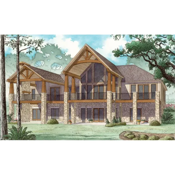 Vacation House Plan Rear Photo 01 - Crane Cove Craftsman Home 155D-0035 - Search House Plans and More