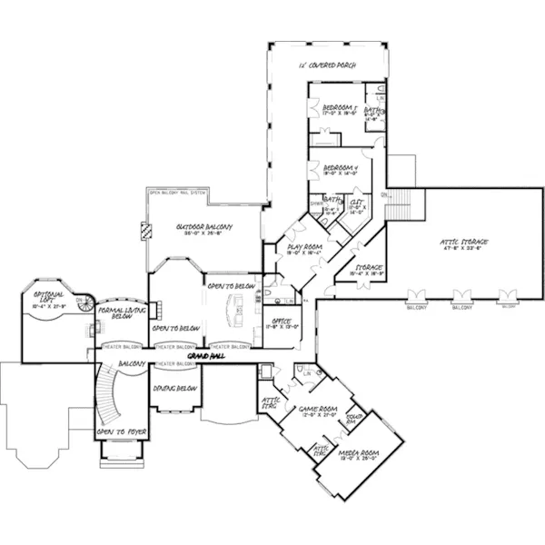 Luxury House Plan Second Floor - Patton Manor Luxury Home 155D-0038 - Shop House Plans and More