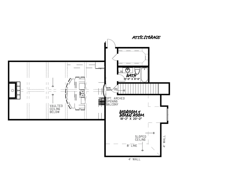 Rustic House Plan Second Floor - Mossman Craftsman Home 155D-0040 - Shop House Plans and More
