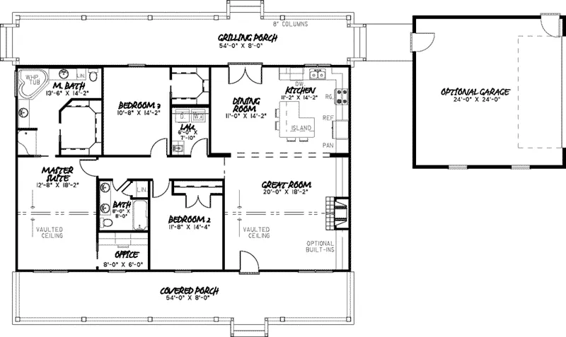 Country House Plan First Floor - Miller Falls Country Home 155D-0041 - Shop House Plans and More
