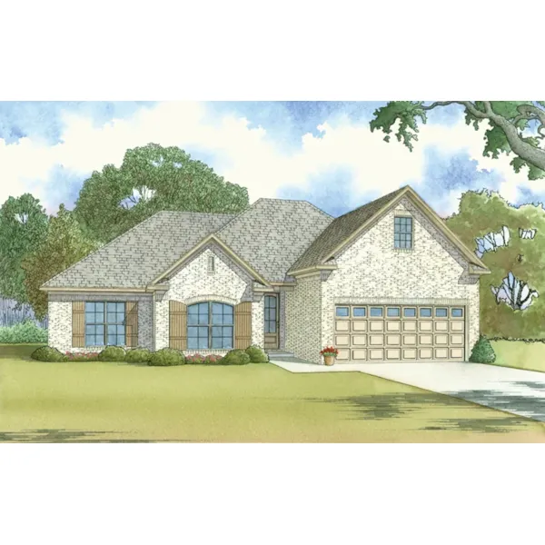 Traditional House Plan Front of Home - Potter Creek Ranch Home 155D-0043 - Shop House Plans and More