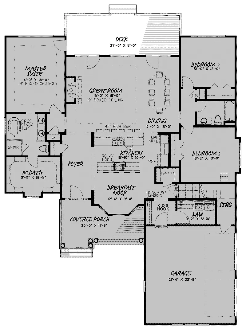 Country House Plan First Floor - Sadie Creek Country Home 155D-0044 - Shop House Plans and More