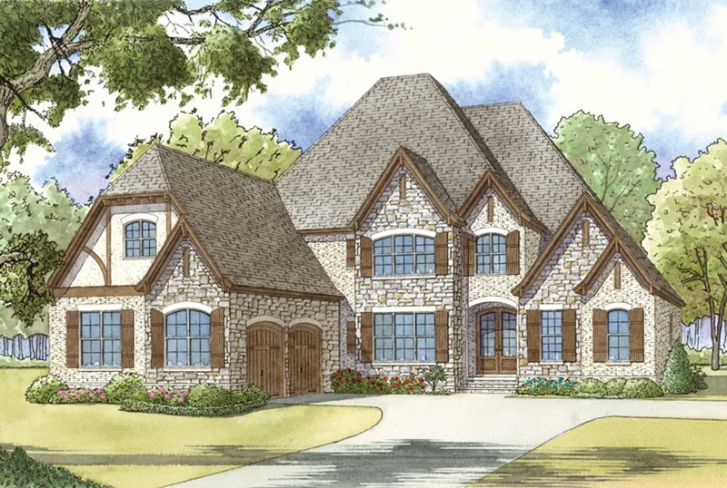 Country House Plan Front of Home - Sedgewick European Home 155D-0045 - Shop House Plans and More