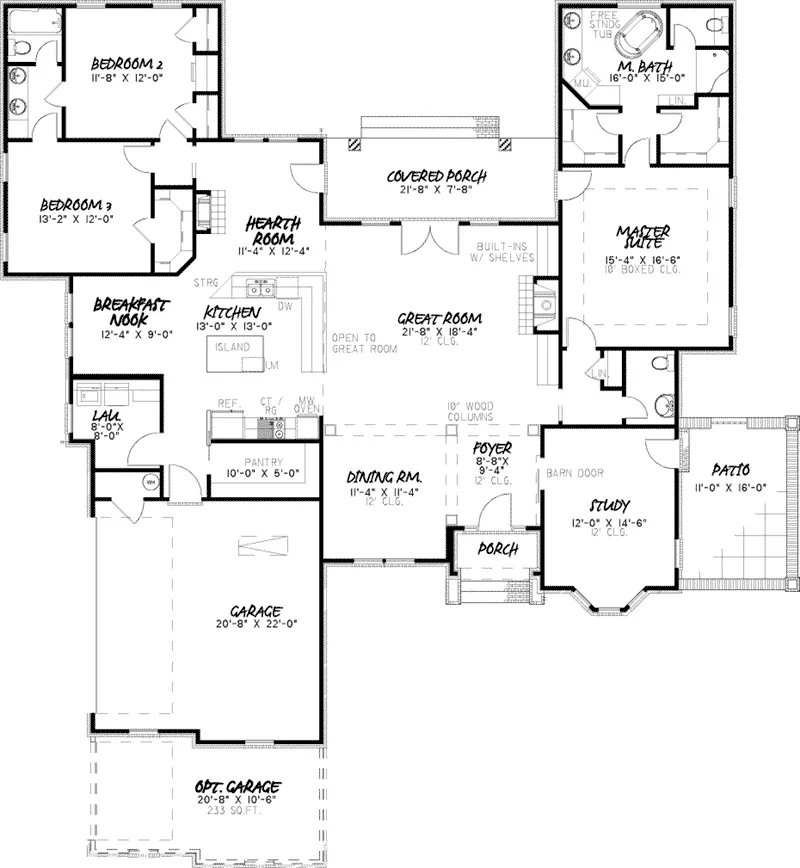European House Plan First Floor - Jenna Hill European Home 155D-0046 - Search House Plans and More