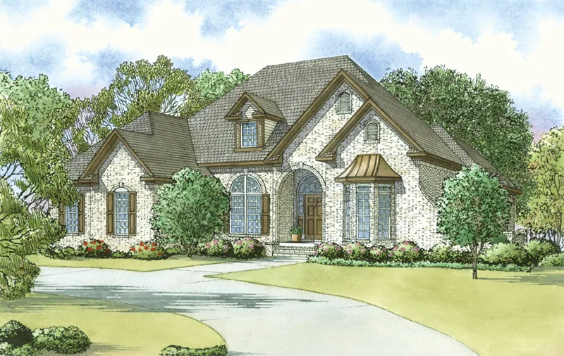 European House Plan Front of Home - Jenna Hill European Home 155D-0046 - Search House Plans and More