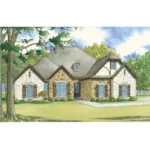 European House Plan Front Image - Dyson Falls Tudor Ranch Home 155D-0048 - Search House Plans and More