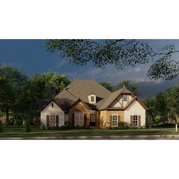 European House Plan Front of Home - Dyson Falls Tudor Ranch Home 155D-0048 - Search House Plans and More