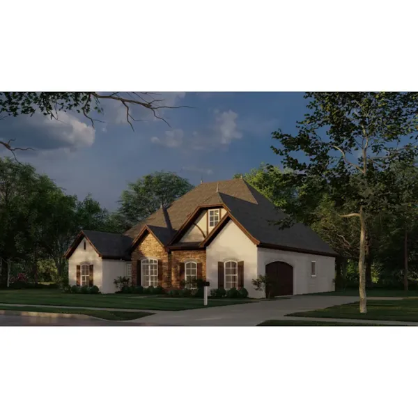 European House Plan Front Photo 01 - Dyson Falls Tudor Ranch Home 155D-0048 - Search House Plans and More