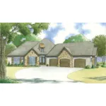 Ranch House Plan Front of Home - Ascot Downs European Home 155D-0050 - Search House Plans and More