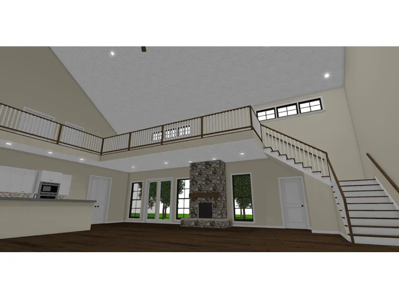 Arts & Crafts House Plan Great Room Photo 04 - Collin Farm Country Home 155D-0052 - Search House Plans and More