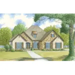 Country French House Plan Front of Home - Devereaux Way Ranch Home 155D-0056 - Search House Plans and More