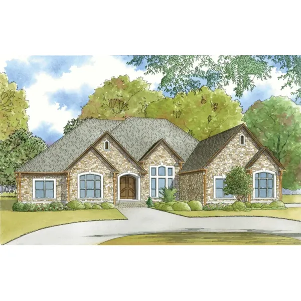 Rustic House Plan Front of Home - Leming Traditional Ranch Home 155D-0059 - Shop House Plans and More