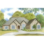 Rustic House Plan Front of Home - Leming Traditional Ranch Home 155D-0059 - Shop House Plans and More