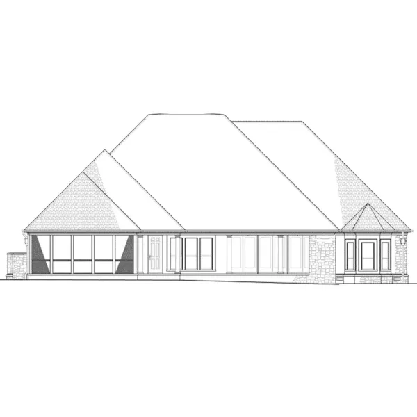 Rustic House Plan Rear Elevation - Leming Traditional Ranch Home 155D-0059 - Shop House Plans and More