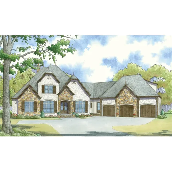 Rustic House Plan Front of Home - Redmond Place Luxury Home 155D-0061 - Shop House Plans and More