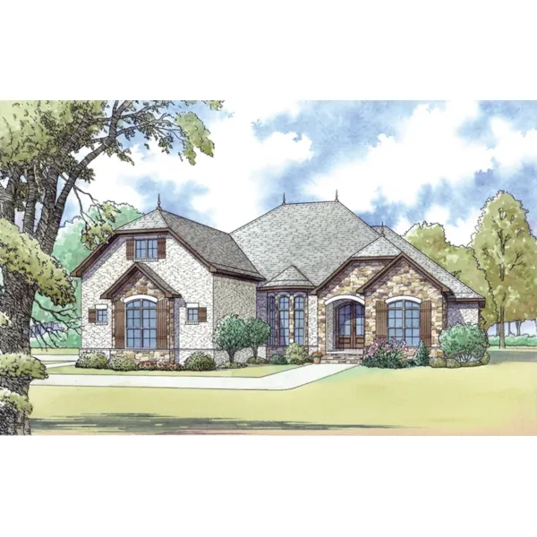 Traditional House Plan Front of Home - Linwood Bend European Home 155D-0063 - Shop House Plans and More