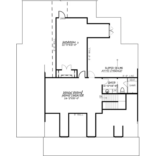 Country House Plan Second Floor - Walker Farm Country Home 155D-0068 - Shop House Plans and More