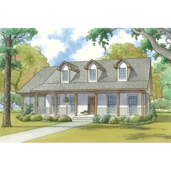 Country House Plan Front of Home - Walker Farm Country Home 155D-0068 - Shop House Plans and More