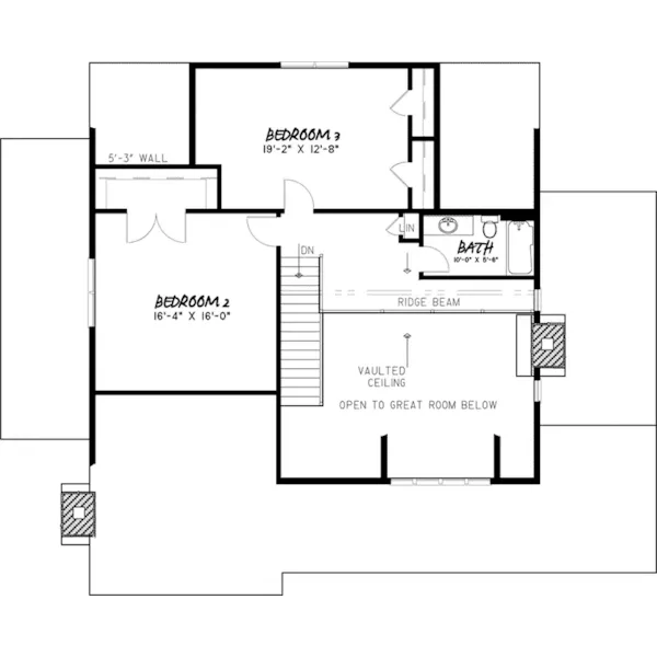 Craftsman House Plan Second Floor - Verde River Rustic Home 155D-0069 - Shop House Plans and More