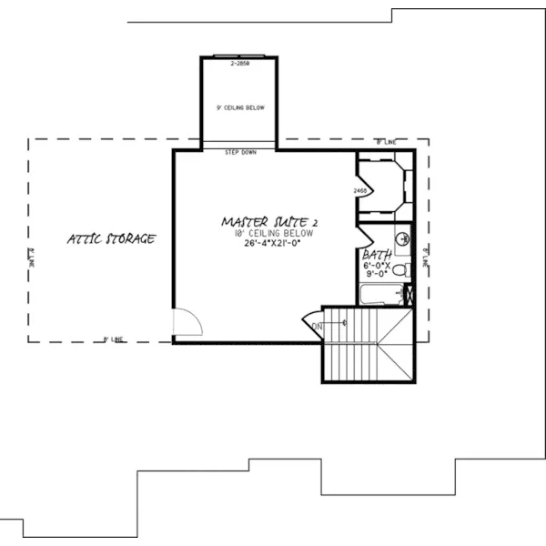 Traditional House Plan Second Floor - Spearson Traditional Home 155D-0072 - Shop House Plans and More