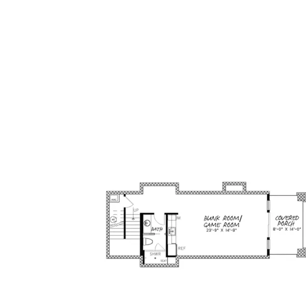 Waterfront House Plan Lower Level Floor - Morgan Pass Rustic Home 155D-0077 - Shop House Plans and More