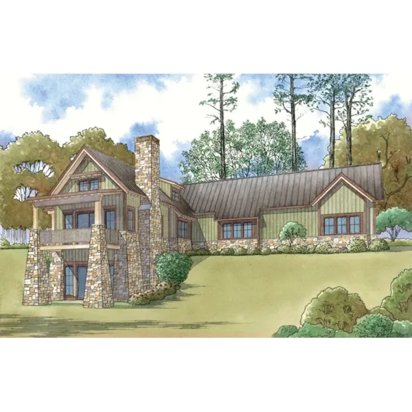 Waterfront House Plan Rear Photo 01 - Morgan Pass Rustic Home 155D-0077 - Shop House Plans and More