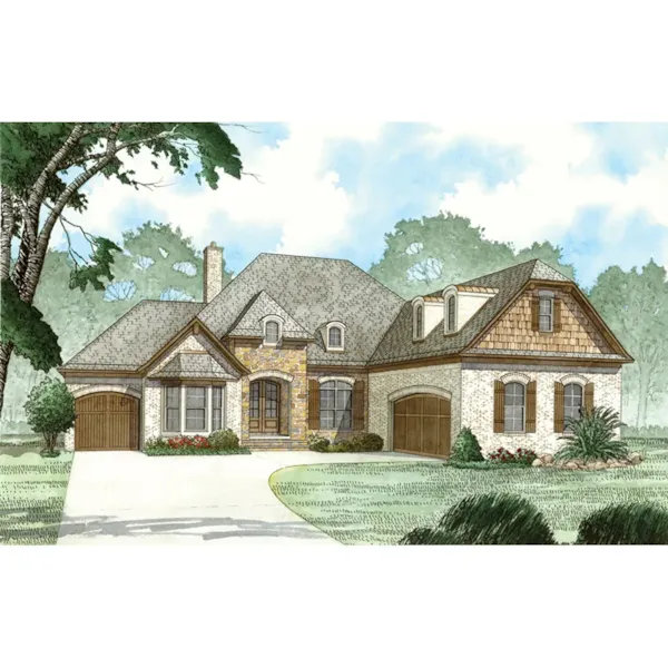 Arts & Crafts House Plan Front Image - Lacole Place European Home 155D-0079 - Shop House Plans and More