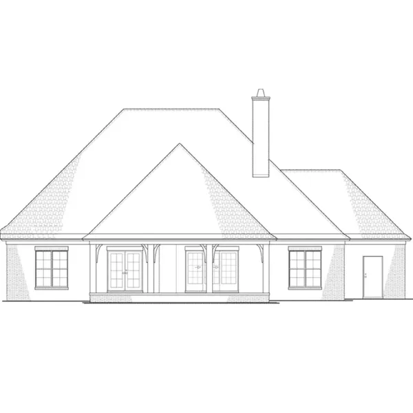 Arts & Crafts House Plan Rear Elevation - Lacole Place European Home 155D-0079 - Shop House Plans and More