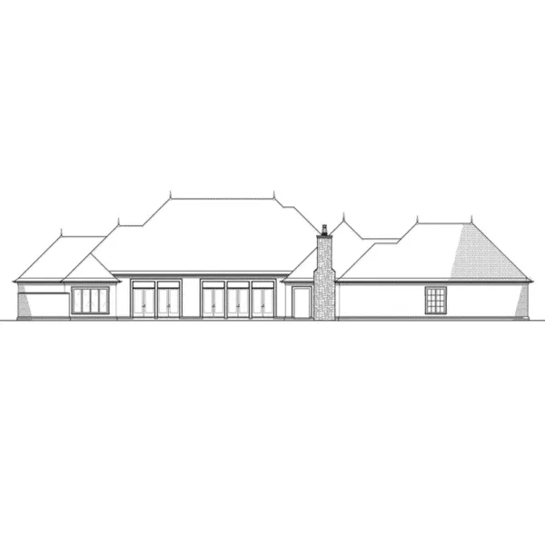 Ranch House Plan Rear Elevation - Korina Place Luxury Home 155D-0081 - Search House Plans and More