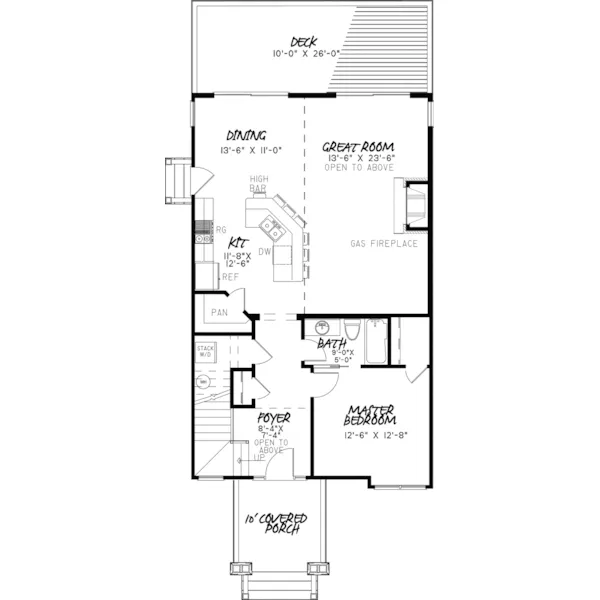 Country House Plan First Floor - Bayberry Lane Craftsman Home 155D-0083 - Search House Plans and More