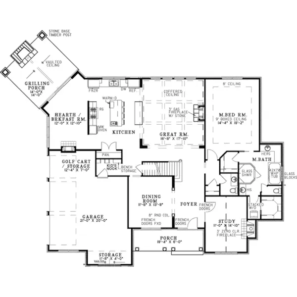 Traditional House Plan First Floor - Beauregard European Home 155D-0084 - Search House Plans and More