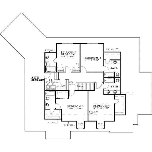 Traditional House Plan Second Floor - Beauregard European Home 155D-0084 - Search House Plans and More