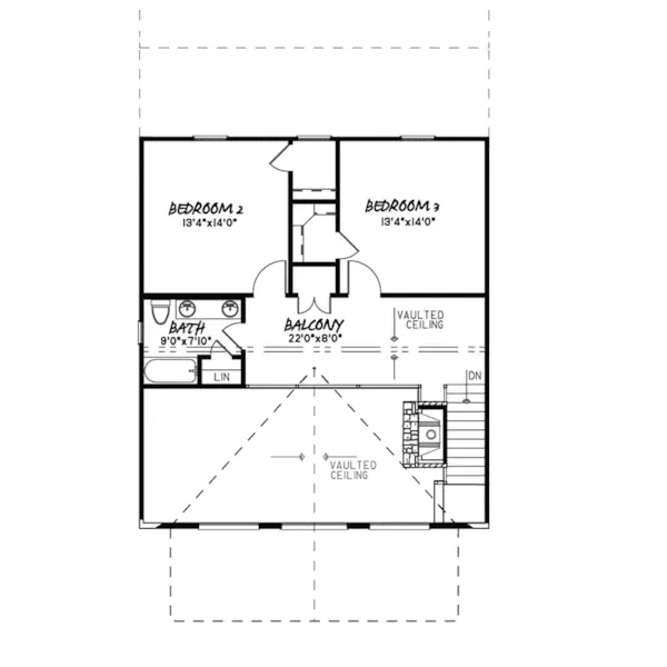 Arts & Crafts House Plan Second Floor - Needham Mill Country Farmhouse 155D-0090 - Shop House Plans and More