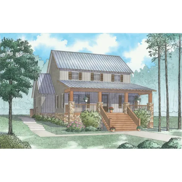 Arts & Crafts House Plan Front Image - Needham Mill Country Farmhouse 155D-0090 - Shop House Plans and More