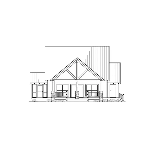 Arts & Crafts House Plan Rear Elevation - Needham Mill Country Farmhouse 155D-0090 - Shop House Plans and More