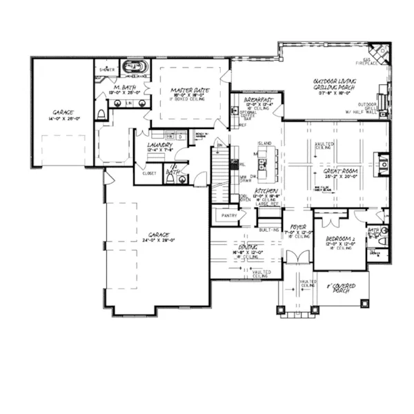 Traditional House Plan First Floor - Sherwick European Home 155D-0094 - Shop House Plans and More