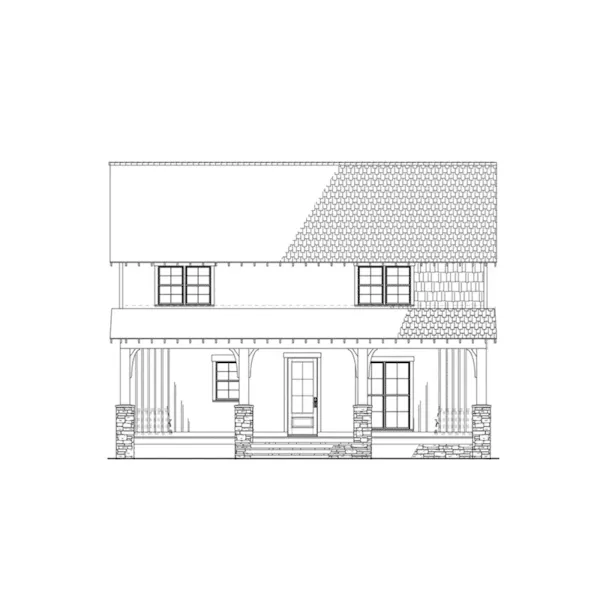 Arts & Crafts House Plan Rear Elevation - Kline Hollow Farmhouse 155D-0096 - Search House Plans and More