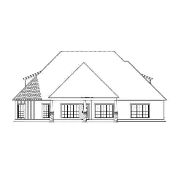 Mountain House Plan Rear Elevation - Aubry Rustic Craftsman Home 155D-0098 - Search House Plans and More