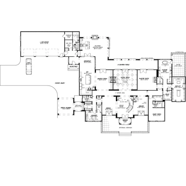 Luxury House Plan First Floor - Ballycastle Luxury Home 155D-0099 - Search House Plans and More