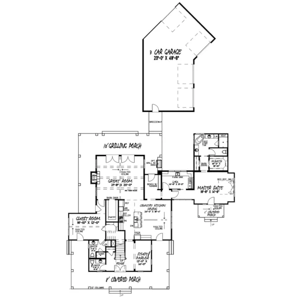 Modern Farmhouse Plan First Floor - Brooklyn Meadow Farmhouse 155D-0103 - Search House Plans and More