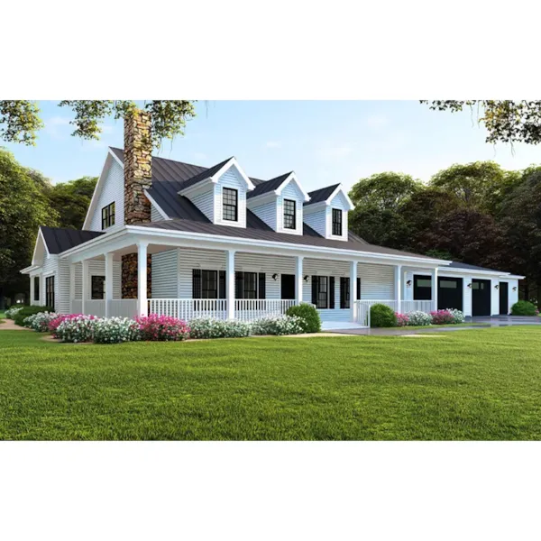 Southern House Plan Front of Home - Shields Pond Modern Farmhouse 155D-0107 - Shop House Plans and More