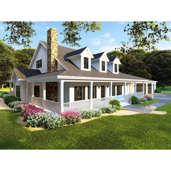 Southern House Plan Side View Photo - Shields Pond Modern Farmhouse 155D-0107 - Shop House Plans and More