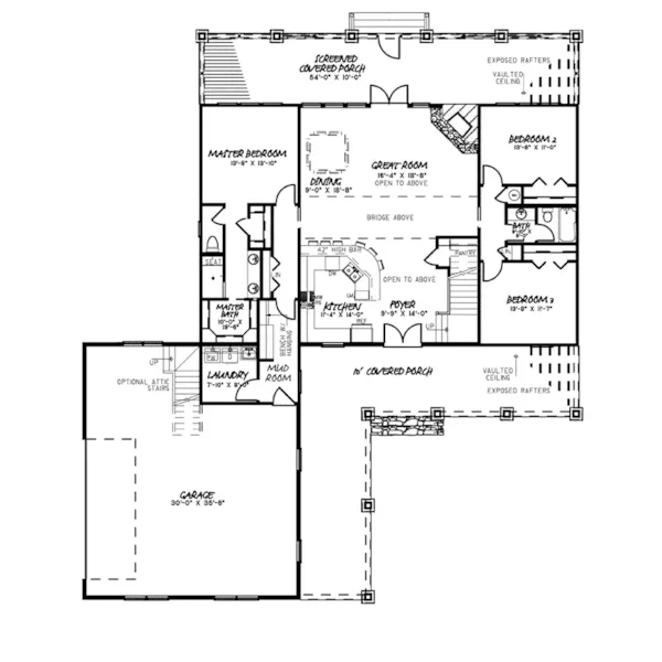 Farmhouse Plan First Floor - Wells Spring Modern Farmhouse 155D-0108 - Shop House Plans and More