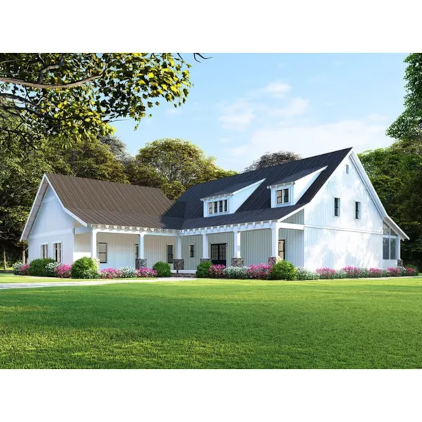 Farmhouse Plan Front Photo 01 - Wells Spring Modern Farmhouse 155D-0108 - Shop House Plans and More