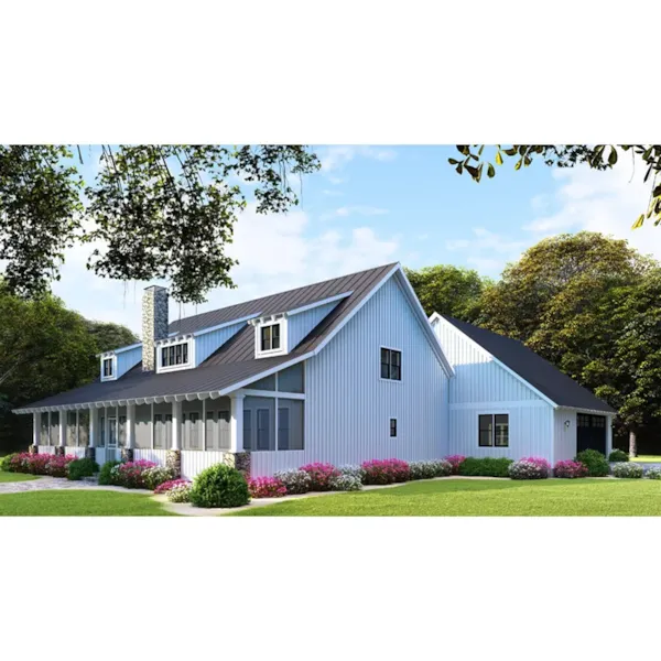 Farmhouse Plan Side View Photo 01 - Wells Spring Modern Farmhouse 155D-0108 - Shop House Plans and More