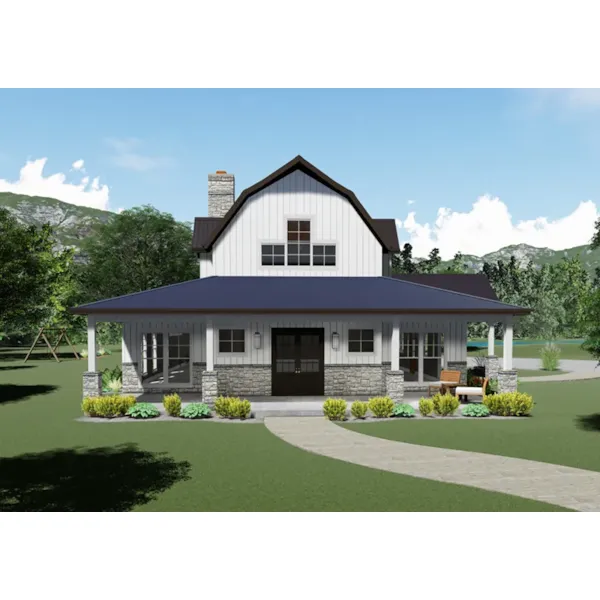 Modern Farmhouse Plan Front of Home - Hoppers Landing Farmhouse 155D-0114 - Search House Plans and More