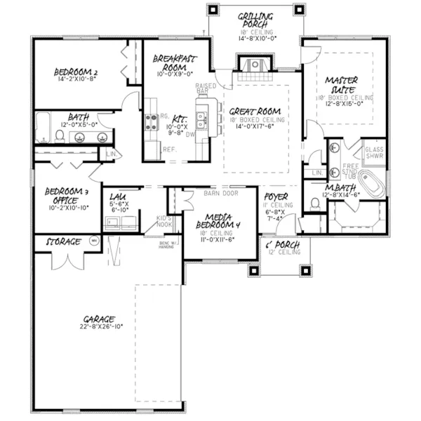 Contemporary House Plan First Floor - Vistancia Modern Home 155D-0126 - Shop House Plans and More