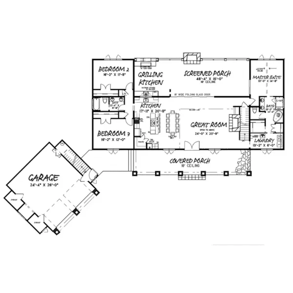 Country House Plan First Floor - Calloway Modern Farmhouse 155D-0128 - Search House Plans and More