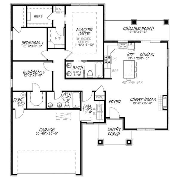 Modern House Plan First Floor - Upton Lane Modern Home 155D-0136 - Shop House Plans and More